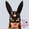 Set de Arnés BDSM Negro con Hebillas y Máscara de Conejo – Talla Única